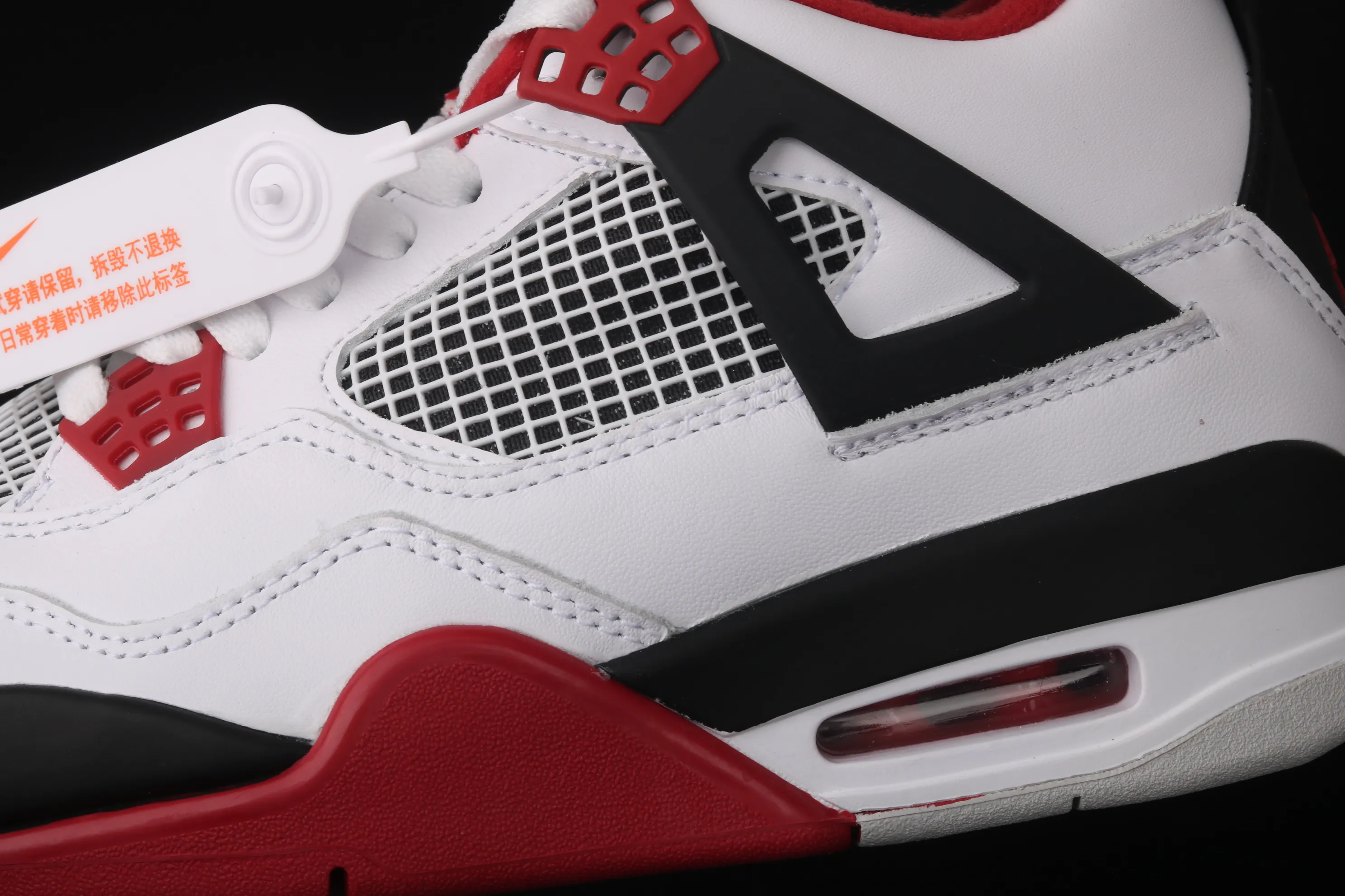 All categories Air Jordan Jordan series basketball shoes Air Jordan 4 new version Air Jordan 4 "Varsity Red" AJ4 Jordan 4 re-engraved first year white black red basketball shoes 308497-110